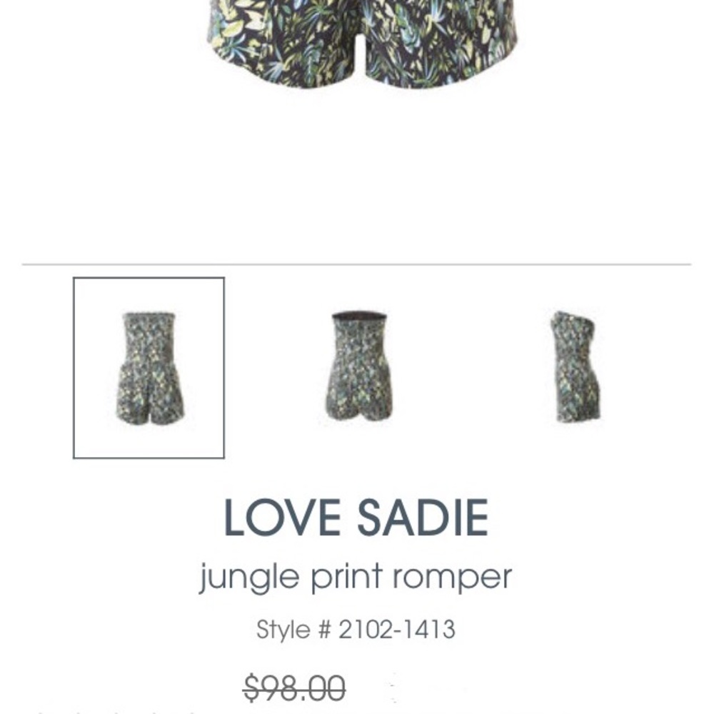 UO Love Sadie Tropical Palm Leaf Romper Jumper - Picture 6 of 8